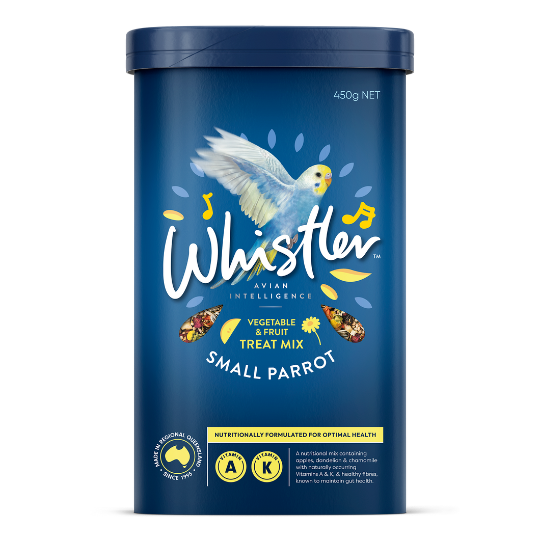WHISTLER SMALL PARROT TREAT MIX WITH GARDEN VEGETABLES, FRUITS, AND HERBS 450G