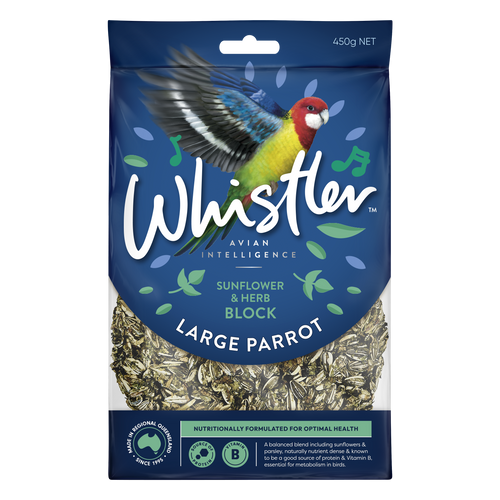 WHISTLER LARGE PARROT BLOCK SUNFLOWER & HERB BLEND 450G