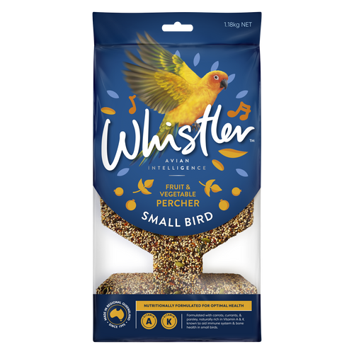 WHISTLER SMALL PARROT PERCHER WITH FRUIT, VEG, AND HERB SUPERFOODS 1.18KG