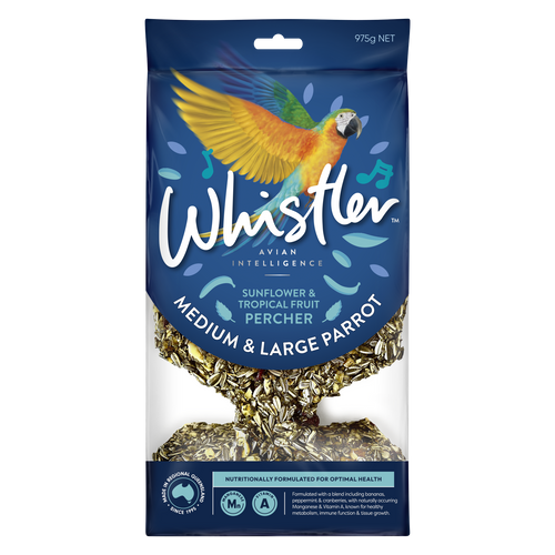 WHISTLER MEDIUM & LARGE PARROT PERCHER SUNFLOWER & TROPICAL FRUIT BLEND 975G