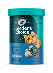 Breeder's Choice Cat Treats Chicken Tuna & Egg 120g