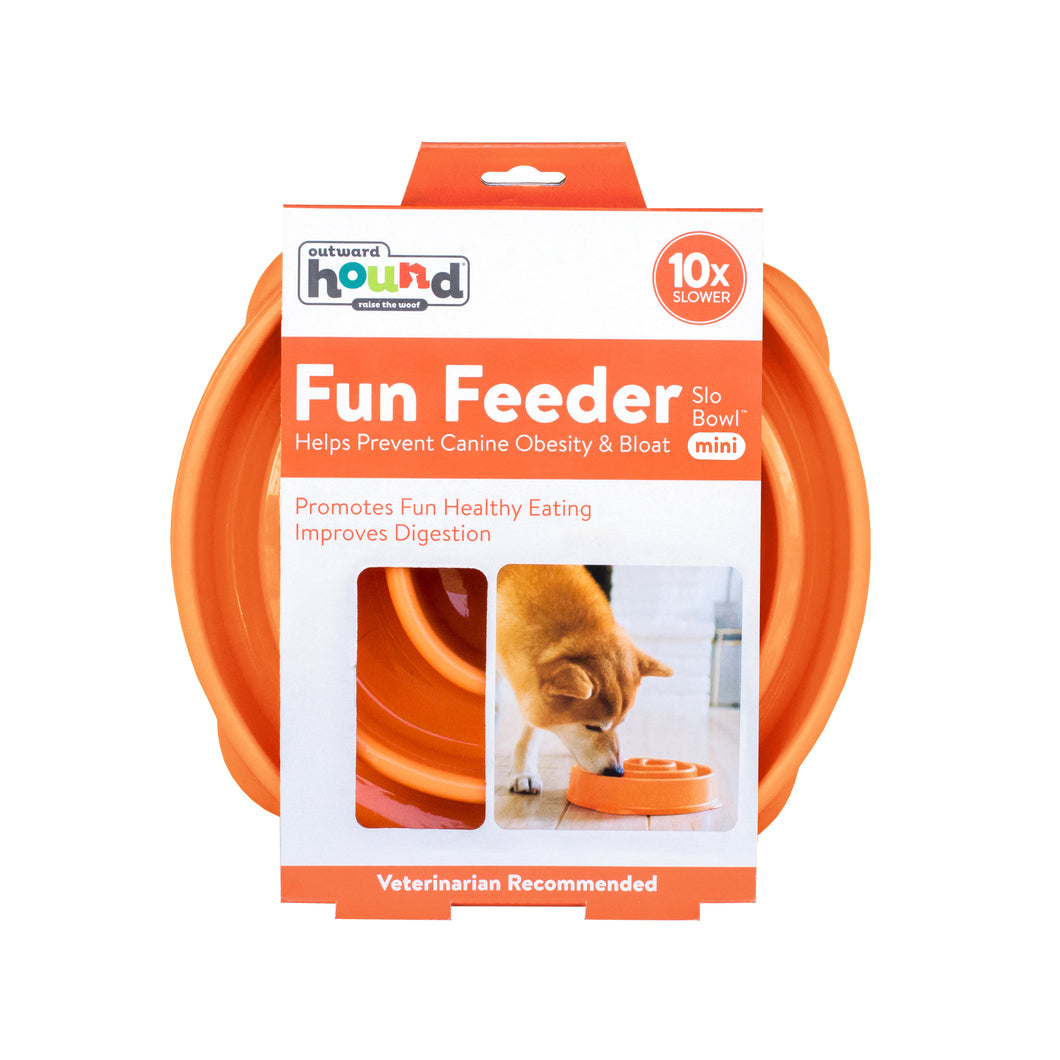 OUTWARD HOUND FUN FEEDER MINI ORANGE