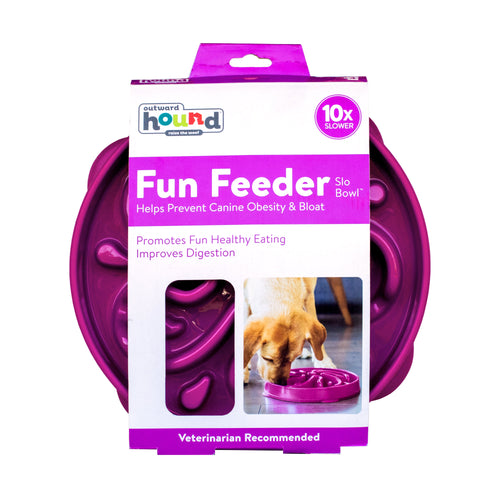 OUTWARD HOUND FUN FEEDER PURPLE