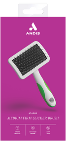 Andis Firm Slicker Brush Medium White Lime Green