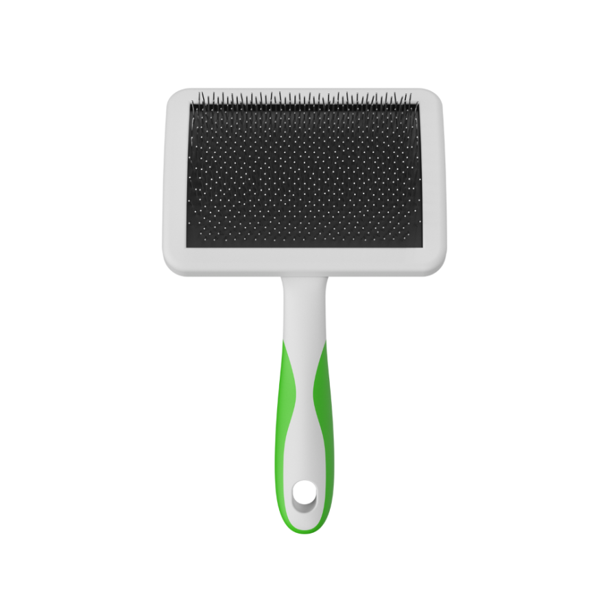 Andis Firm Slicker Brush Large White Lime Green