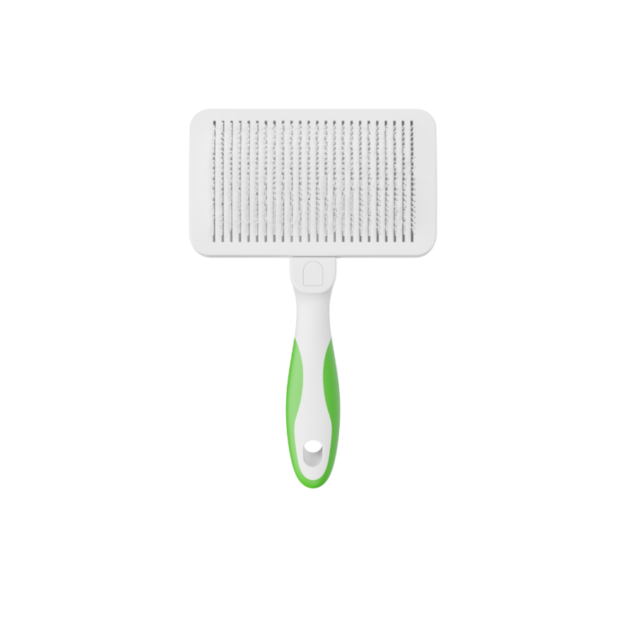 Andis Self Cleaning Slicker Brush White Lime Green