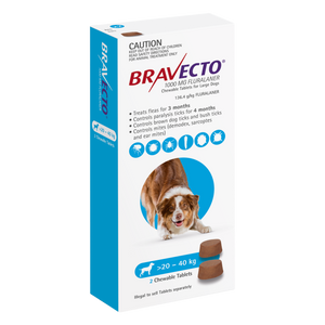 BRAVECTO LARGE DOG BLUE 20-40KG 2PACK