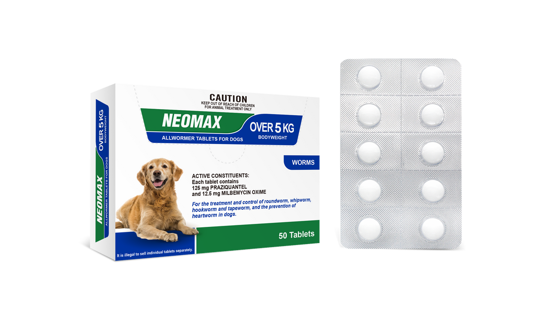 NEOMAX ALLWORMER DOGS OVER 5KG 50TABLETS
