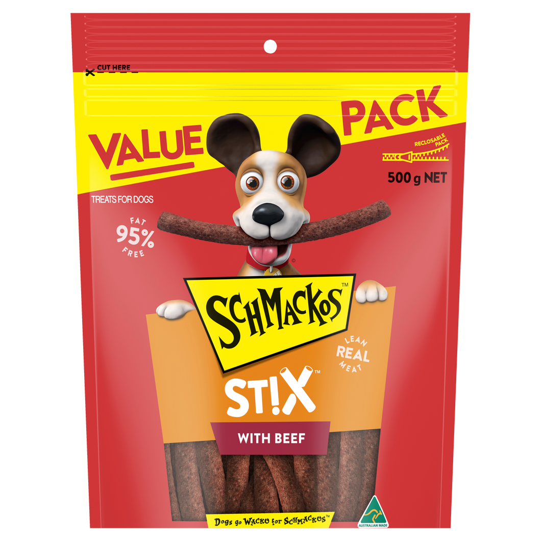 SCHMACKOS STIX BEEF 500G