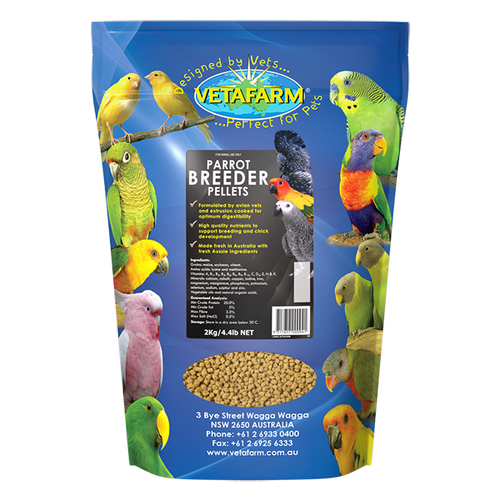 VETAFARM PARROT BREEDER PELLETS 2KG *DATED SEP 2024