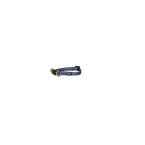 MOG AND BONE NEOPRENE CAT COLLAR NAVY CHECK