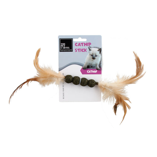 THE PET CARTEL CATNIP STICK WITH FEATHERS