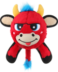 GIGWI JUMBALL BULL PLUSH/PVC RED MEDIUM