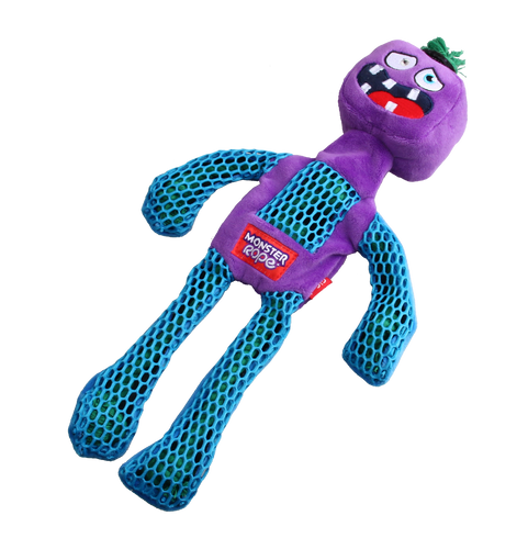 GIGWI MONSTER ROPE SQUEAKER PURPLE MEDIUM LARGE