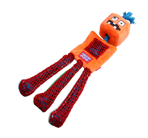 GIGWI MONSTER ROPE SQUEAKER ORANGE MEDIUM LARGE
