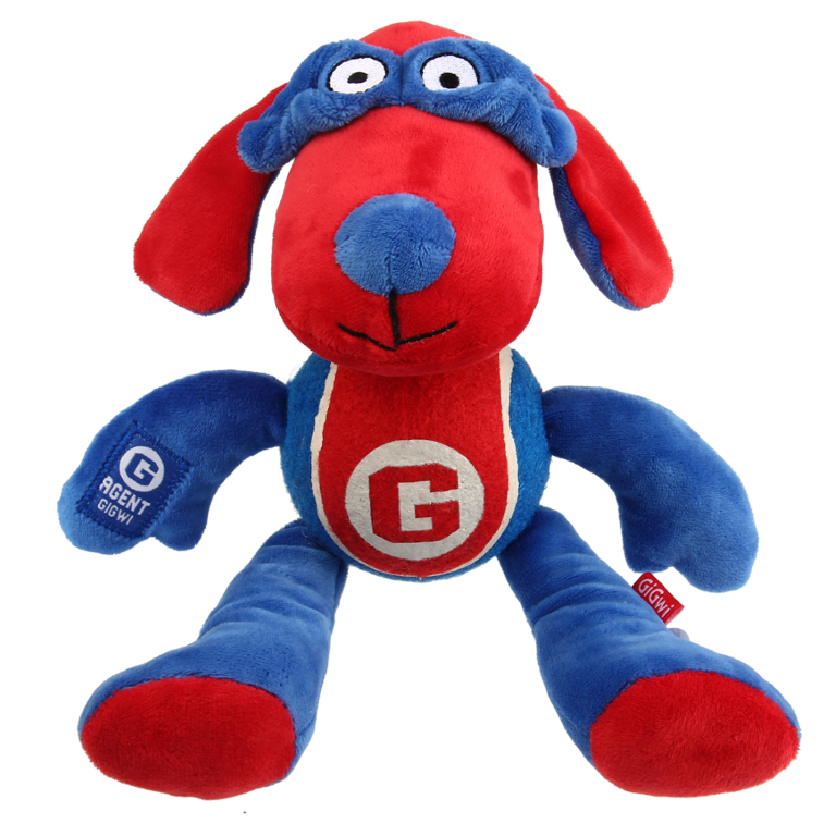 GIGWI AGENT DOG PLUSH WITH TENNIS BALL