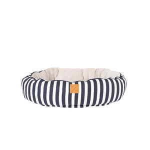 MOG AND BONE 4SEASONS REVERSIBLE CIRCULAR BED NAVY HAMPTON STRIPE XL