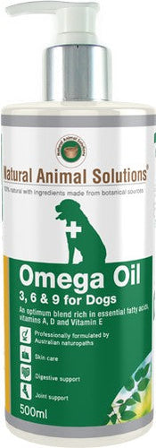 NATURAL ANIMAL SOLUTIONS OMEGA 3 6 & 9 OIL FOR DOGS 500ML