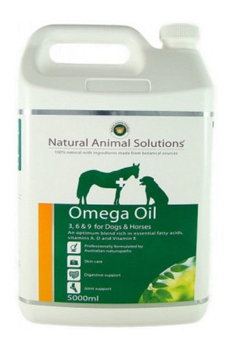NATURAL ANIMAL SOLUTIONS OMEGA 3 6 & 9 OIL DOGS HORSES 5000ML